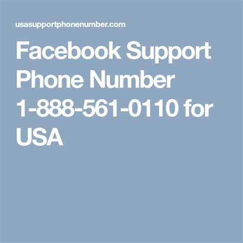 facebook support phone number usa
